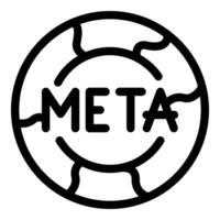 méta logo avec souriant globe conception vecteur