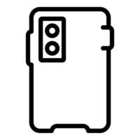 noir contour de une téléphone intelligent icône sur une blanc arrière-plan, adapté pour la toile et app conception vecteur