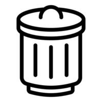 noir et blanc poubelle poubelle icône vecteur
