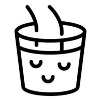 mignonne souriant boisson tasse icône vecteur