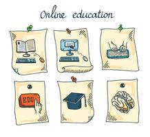 Jeu d&#39;autocollants d&#39;éducation en ligne vecteur