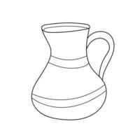 coloriage simple. Un contour vector illustration d'une cruche d'eau isolée