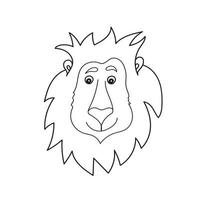 coloriage simple. livre de coloriage pour les enfants. lion mignon de bande dessinée vecteur