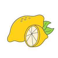 icône de dessin animé simple. vecteur de citron jaune. vitamine C.