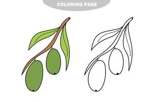 coloriage simple. livre de coloriage pour les enfants avec des olives vecteur