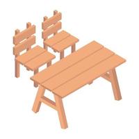 table chaises concepts vecteur