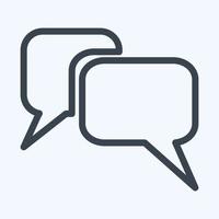 bulles de message d'icône - style de ligne, illustration simple, trait modifiable vecteur