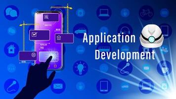 fond dégradé de développement d'applications mobiles vecteur