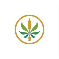 modèle de logo d'huile de CBD simple ou d'huile de chanvre vecteur