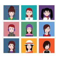 Avatars de personnes avec des arrière-plans colorés vecteur