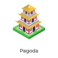 concepts de pagode à la mode vecteur