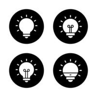 perspicacité ampoule, lampe icône ensemble. ampoule concept vecteur