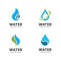 conception de vecteur d'icône de logo de goutte d'eau bleue