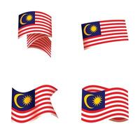 ensemble de agitant malais drapeaux sur blanc Contexte vecteur