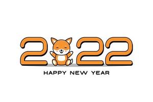 bonne année 2022. conception simple avec un thème animal renard, adaptée aux conceptions thématiques pour enfants, telles que des affiches, des bannières, des calendriers. vecteur