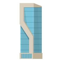 plat conception de une contemporain gratte-ciel avec ample les fenêtres vecteur