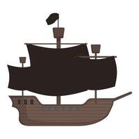 dessin animé pirate navire isolé sur blanc Contexte vecteur