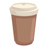 graphique image de une portable café tasse avec une couvercle, représentant une à emporter boisson vecteur