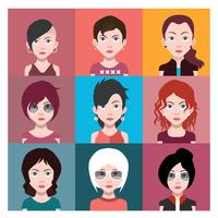 Avatars de personnes avec des arrière-plans colorés vecteur