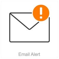 email alerte et boîte de réception icône concept vecteur