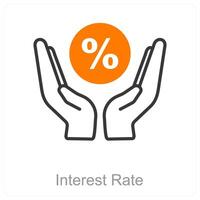 l'intérêt taux et la finance icône concept vecteur