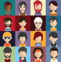 Avatars de personnes avec des arrière-plans colorés vecteur