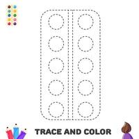 trace et Couleur palette. écriture entraine toi pour enfants. école Provisions vecteur