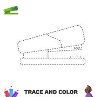 écriture entraine toi pour enfants. trace et Couleur agrafeuse. école Provisions vecteur