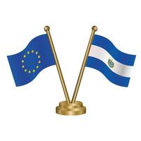 européen syndicat et el Salvador table drapeaux. vecteur