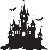 Halloween Château silhouette illustration blanc Contexte vecteur