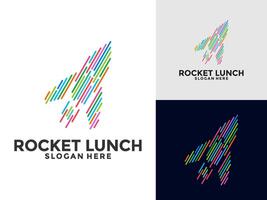 fusée lancement logo conception, Facile en volant moderne fusée logo illustration vecteur