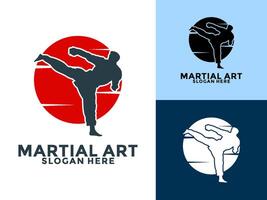 martial les arts personnage logo illustration. martial art logo modèle vecteur