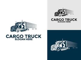 un camion logo , prime un camion entreprise ou un camion logistique et livraison logo conception modèle vecteur