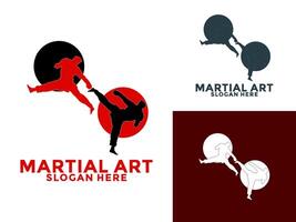 martial les arts personnage logo illustration. martial art logo modèle vecteur