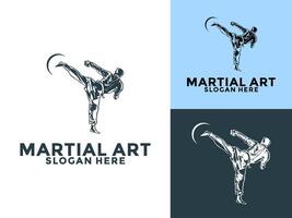 martial les arts personnage logo illustration. martial art logo modèle vecteur