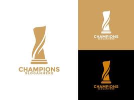 trophée logo icône conception modèle plat illustration, prix gagnant logo conception modèle vecteur