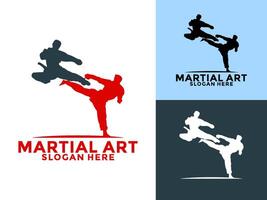 martial les arts personnage logo illustration. martial art logo modèle vecteur