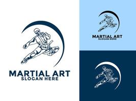 martial les arts personnage logo illustration. martial art logo modèle vecteur