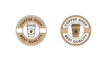 café logo insigne timbre vecteur