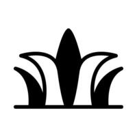 herbe icône ou logo illustration contour noir rempli style vecteur