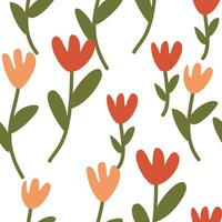 tulipes fleur Facile sans couture modèle pour en tissu ou fond d'écran vecteur
