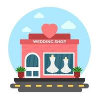 concepts de magasin de mariage vecteur