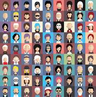 Avatars de personnes avec des arrière-plans colorés vecteur