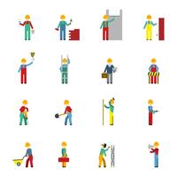 Builders Flat Icon Set vecteur