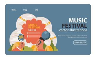 la musique festival. plat illustration vecteur