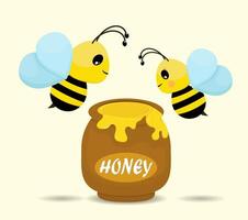 mon chéri apiculture ensemble, couple mon chéri pot et mon chéri abeille vecteur