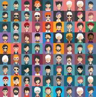 Avatars de personnes avec des arrière-plans colorés vecteur