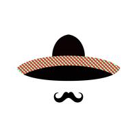 Mexicain avec sombrero et moustache. vecteur