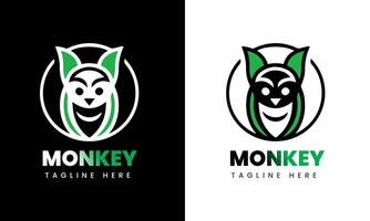 singe icône, singe homme minimaliste logo échantillon idée vecteur