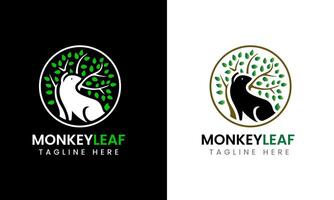 singe icône, singe homme minimaliste logo échantillon idée vecteur